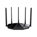 Enrutador Wi-Fi 6 Gigabit de doble banda, 5 antenas externas de alta ganancia de 6dBi. Marca Tenda