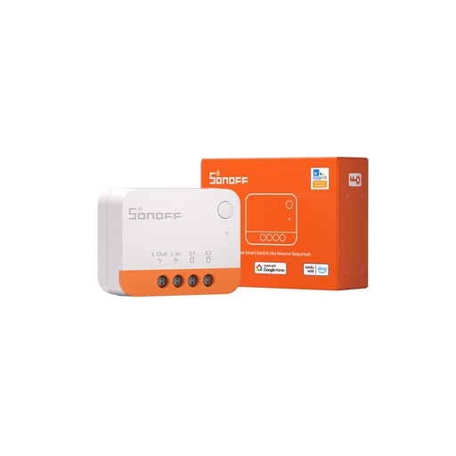 [ZBMINIL2] Interruptor inteligente de dos vías ZBMINI-L2, 1 gang, no requiere neutro, 100-240VAC, 6A, Zigbee 3.0, marca Sonoff.