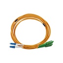 Patch cord fibra óptica SM SC/APC a LC/UPC duplex 2mt 3mm, marca Nextlink