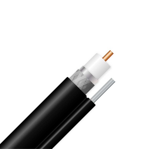 [RG11HQ] Cable coaxial RG-11 90% rollo 305 mt, con mensajero marca Alfa.