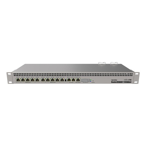 [RB1100Dx4] RB1100AHx4 Dude Edition Potente enrutador de montaje en rack de 1U con 13 puertos Gigabit Ethernet, unidad M.2 de 60 GB para la base de datos Dude, marca Mikrotik