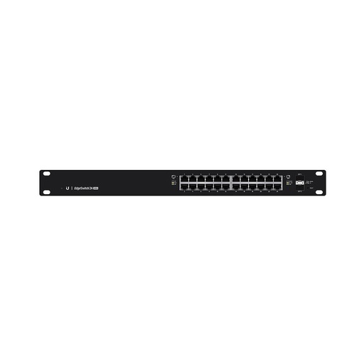 [ES-24-250W] Switch Edgemax administrable de 24 puertos gigabit Ethernet PoE/PoE+ o PoE Pasivo 24V, 2 SFP, 250W, marca Ubiquiti