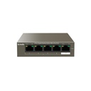 Switch PoE extendido TEG1105P-4-63W, 5 puertos Gigabit Ethernet (4 PoE), 63 watts, marca Tenda.