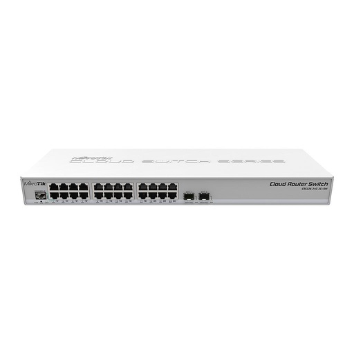[CRS326-24G-2S+RM] Cloud Router Switch, conmutador de 24 puertos Gigabit con 2 slot SFP+, carcasa de montaje para rack 1U, Dual Boot (Routeros O Switchos), marca Mikrotik