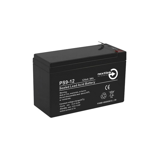 [PS9-12] Batería de Acido de Plomo Sellada, 12Voltios 9Ah (Amperios Hora), marca Nextlink