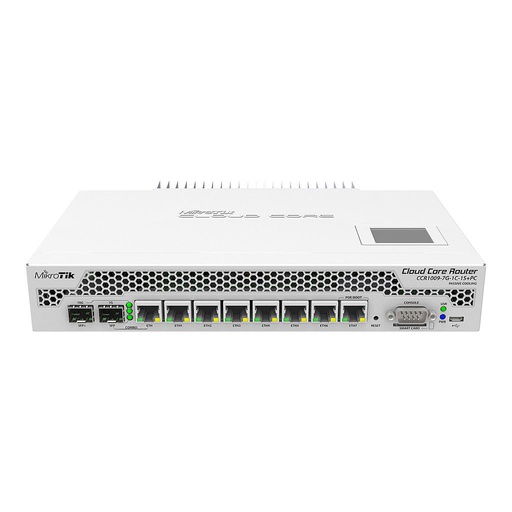 [CCR1009-7G-1C-1S+] Cloud Core Router, Montaje En Rack 1U, 7X Gigabit Ethernet, 1X Puerto Combinado (Sfp O Gigabit Ethernet), 1Xsfp + Cage, Cpu De 9 NÚCleos X 1.2Ghz, 2Gb Ram, Panel Lcd, Fuentes De AlimentaciÓN Dobles, Ranura Para Smartcard, Routeros L6, marca Mikrotik