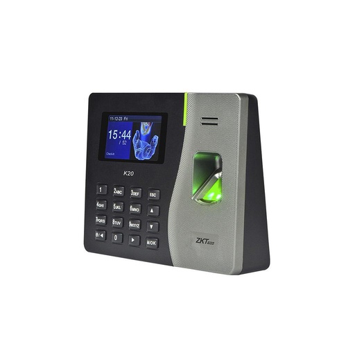 [K20] Terminal biométrica IP de huella, diseñada para gestión y asistencia de empleados, cuenta con batería de respaldo, marca ZKTeco