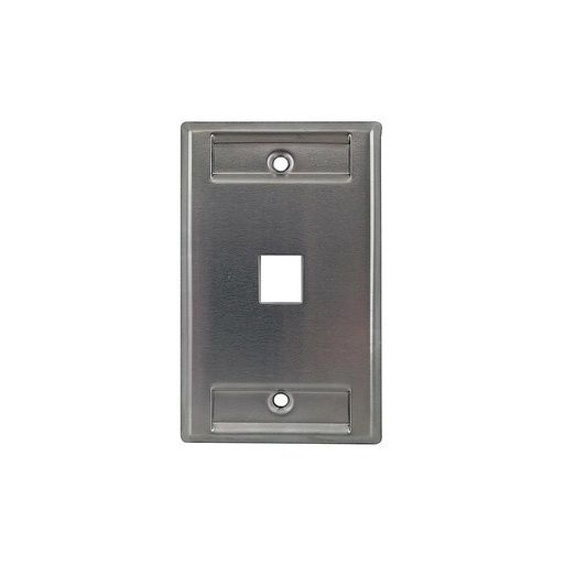 [OR-KSSS1] Placa de 1 posición para conector Keystone, acero Inoxidable, solución blindada, marca Ortronics